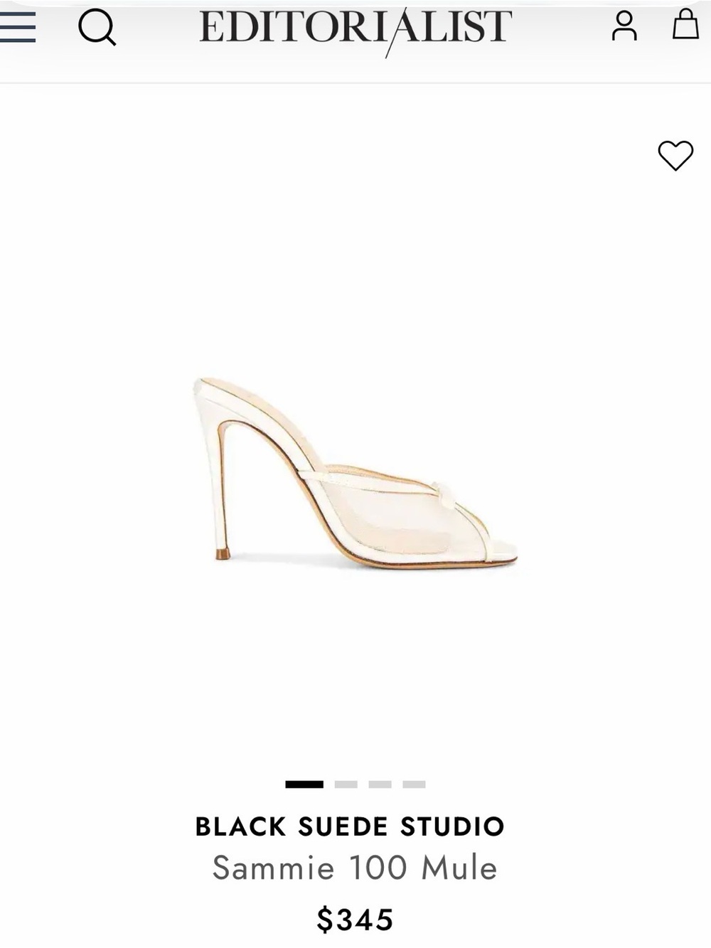 Black Suede Studio Sammie 100 Mule in Cream| Size 6| $345MSRP